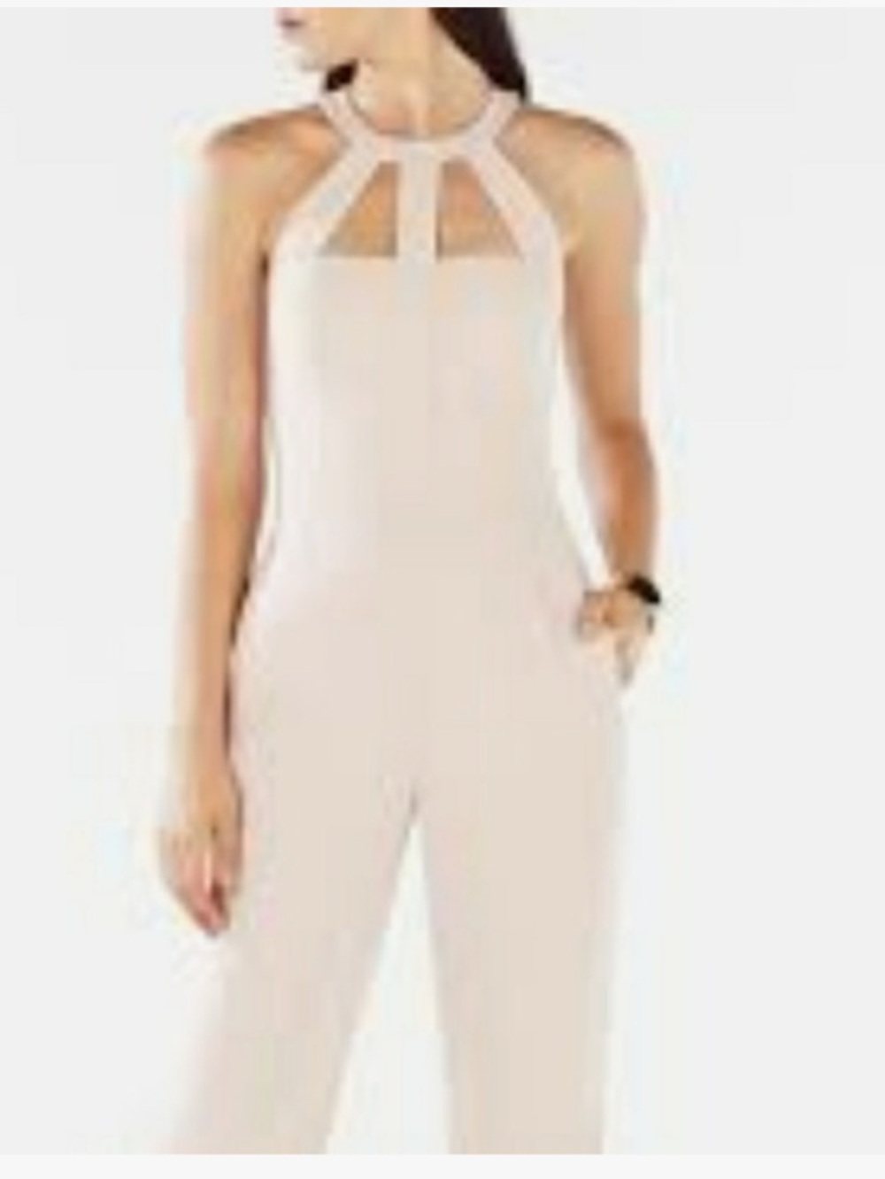 BCBGMaxAzria Soft Blush Halter Jumpsuit